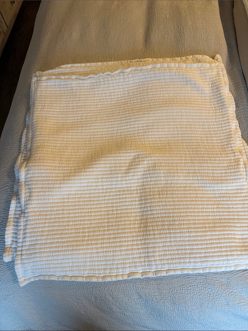 Set of 3 Parachute White Matelasse Euro Shams - Picture 5 of 6